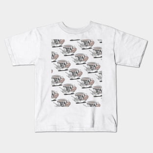 Retro Teacup pattern Kids T-Shirt